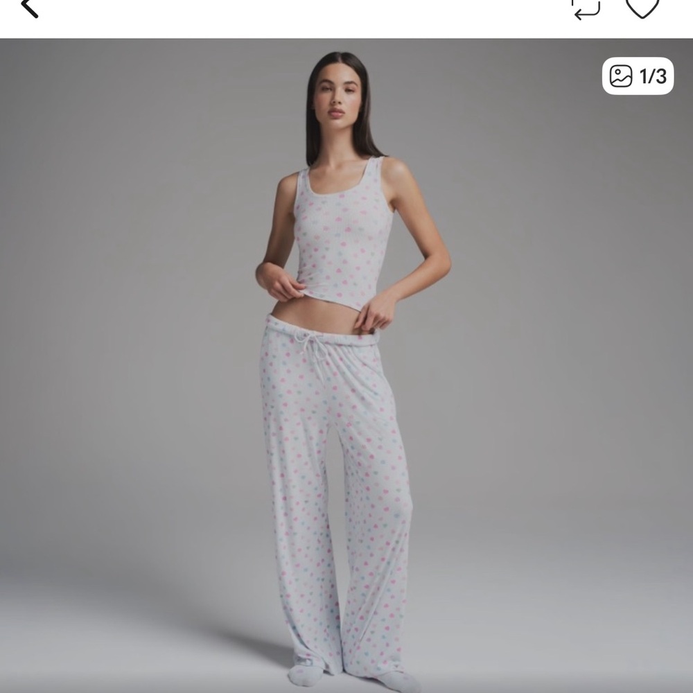 SKIMS Pink Heart Pattern Pajama Pants(RARE!)